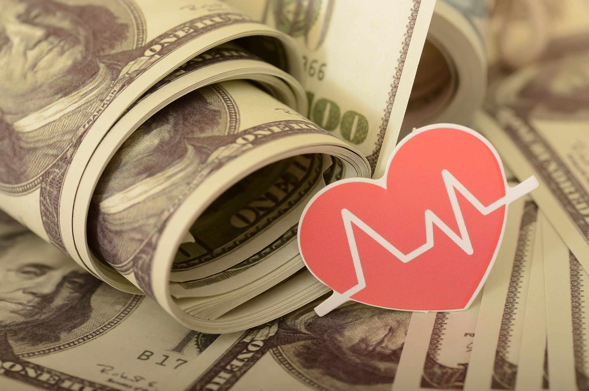 Concept of Quality Healthcare and Insurance. Healthcare Expenses.save money for investment concept.